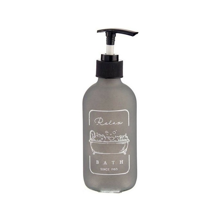 Distributeur de Savon Berilo Noir Gris verre polypropylène 250 ml