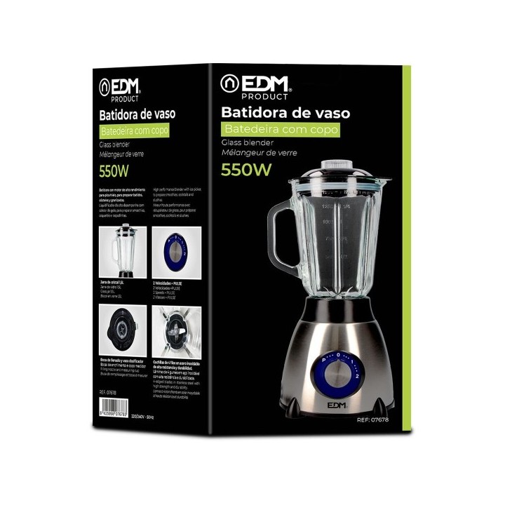 Bol mixeur EDM 07678 Noir 550 W 1,5 L