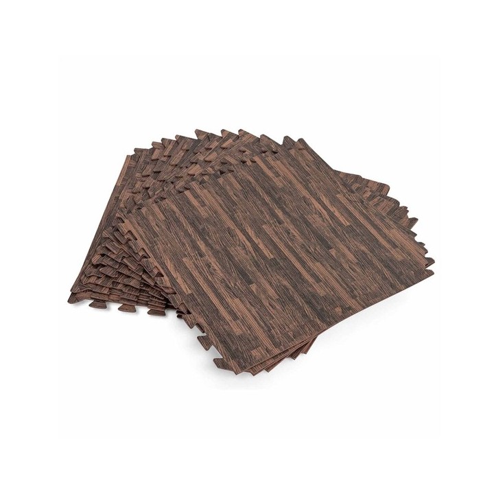 Bestway Sol de Piscine en Mousse Style Bois Rétractable 12 Pièces 50x50 cm Jardin 58712