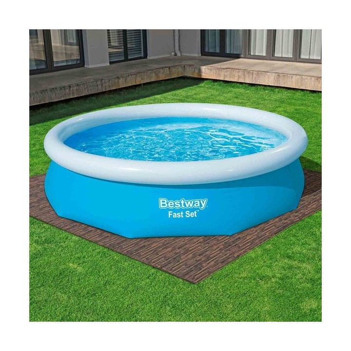 Bestway Sol de Piscine en Mousse Style Bois Rétractable 12 Pièces 50x50 cm Jardin 58712