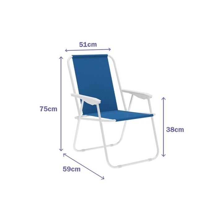 Marbueno Chaise Pliante Acier Assortie Plage et Piscine 59X51X75 cm 10169