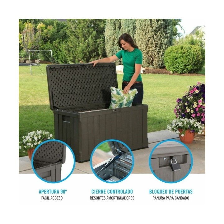 Coffre de jardin Lifetime Marron 440 L Plastique 127 x 64 x 67 cm