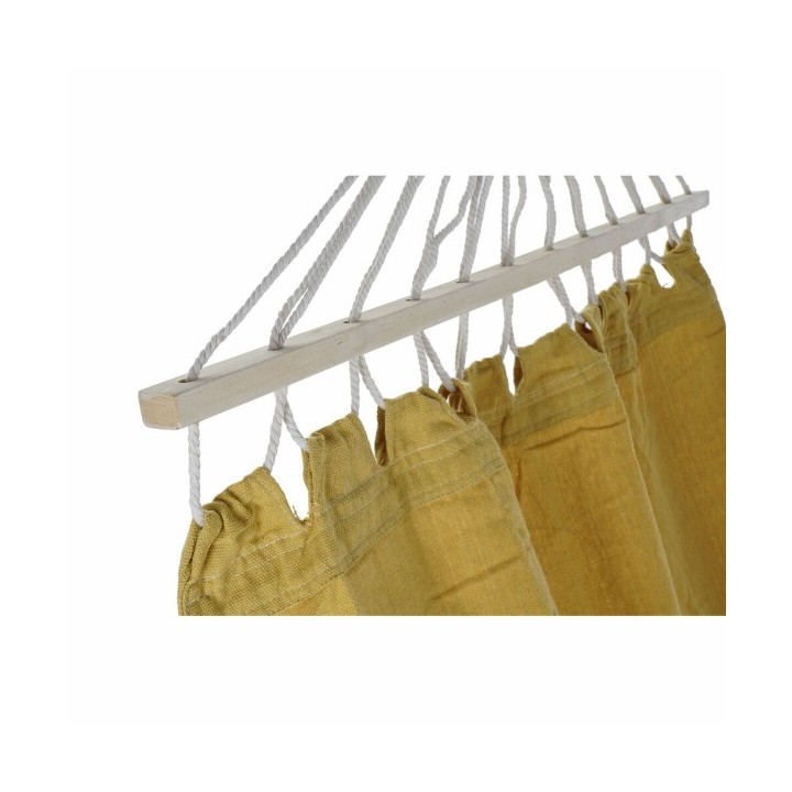 Hamac DKD Home Decor Ocre Polyester Coton Pin Frange (255 x 80 x 28 cm)