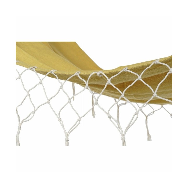 Hamac DKD Home Decor Ocre Polyester Coton Pin Frange (255 x 80 x 28 cm)