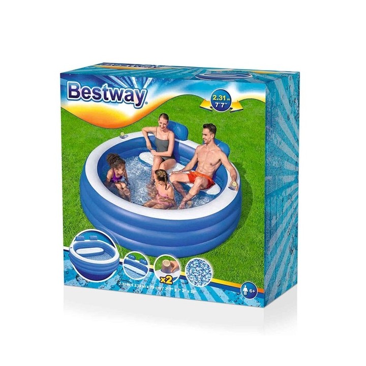 Bestway Piscine Gonflable Familiale 231x219x79 +6 Ans Jardin 54422