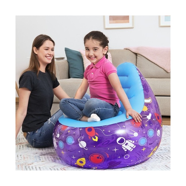 Bestway Fauteuil Gonflable avec Lumières Led Spatiales 72x72x64 cm +3 Ans Intérieur et Jardin 75122