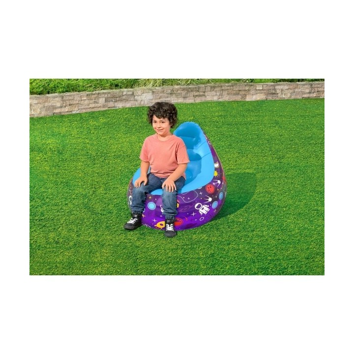 Bestway Fauteuil Gonflable avec Lumières Led Spatiales 72x72x64 cm +3 Ans Intérieur et Jardin 75122