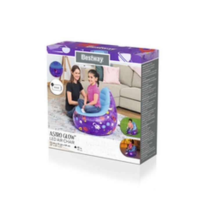 Bestway Fauteuil Gonflable avec Lumières Led Spatiales 72x72x64 cm +3 Ans Intérieur et Jardin 75122