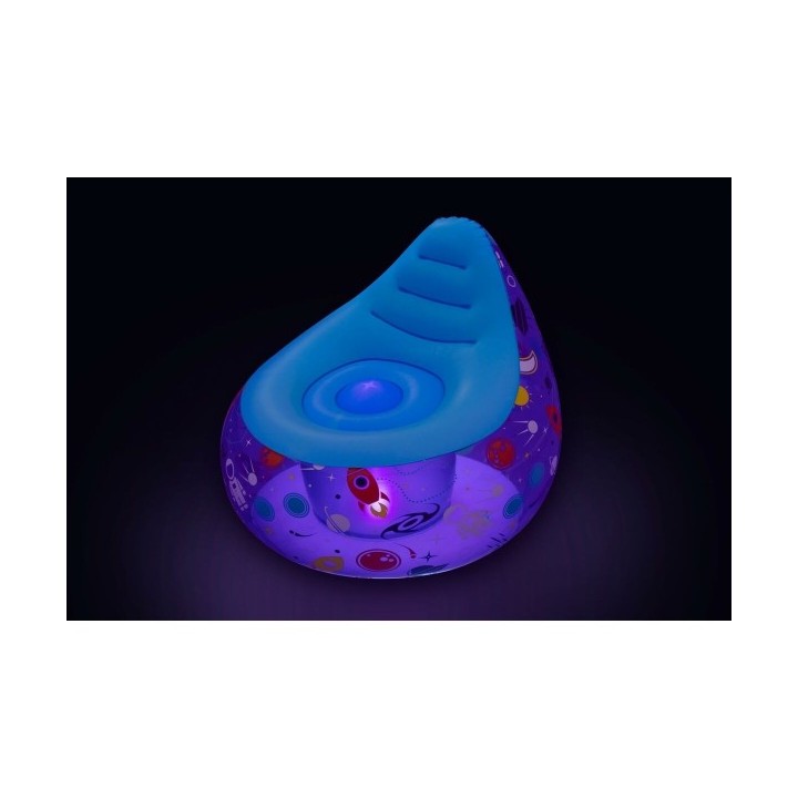 Bestway Fauteuil Gonflable avec Lumières Led Spatiales 72x72x64 cm +3 Ans Intérieur et Jardin 75122