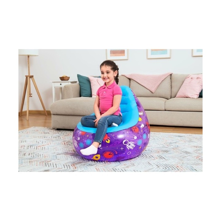 Bestway Fauteuil Gonflable avec Lumières Led Spatiales 72x72x64 cm +3 Ans Intérieur et Jardin 75122