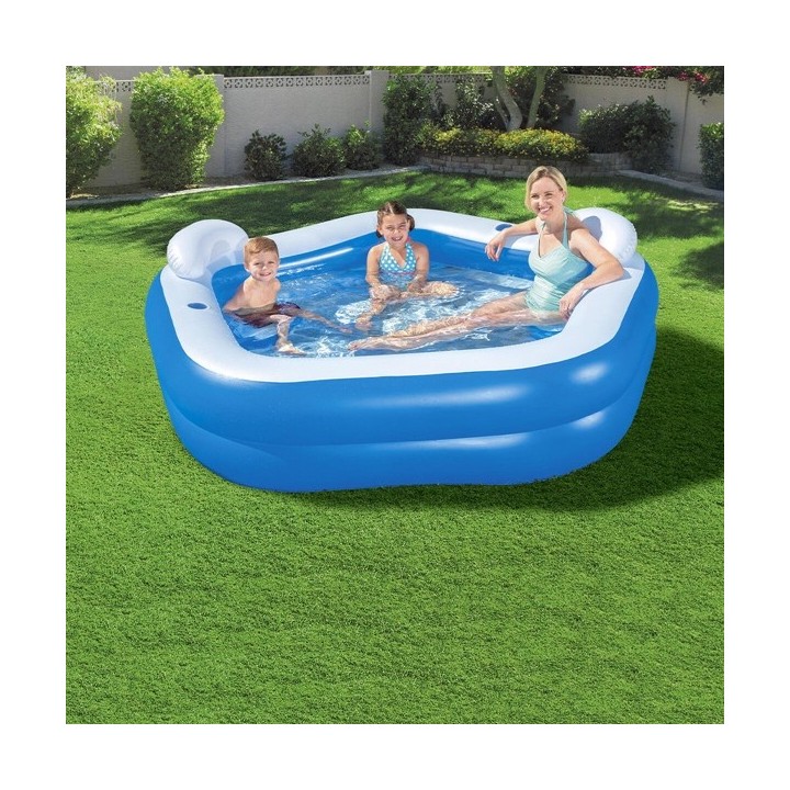 Bestway Piscine Gonflable 2 Chambres Family 213x206x69 cm +6 Ans Jardin 54153