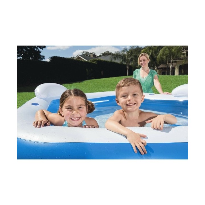 Bestway Piscine Gonflable 2 Chambres Family 213x206x69 cm +6 Ans Jardin 54153