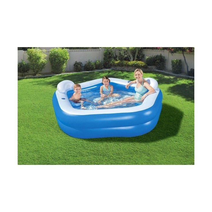 Bestway Piscine Gonflable 2 Chambres Family 213x206x69 cm +6 Ans Jardin 54153