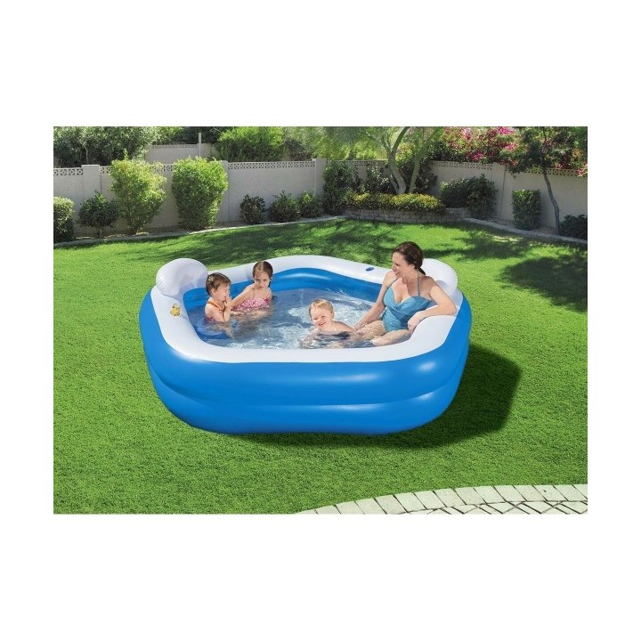 Bestway Piscine Gonflable 2 Chambres Family 213x206x69 cm +6 Ans Jardin 54153