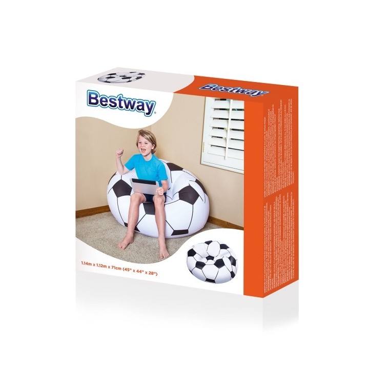 Bestway Fauteuil Géant Football 114x112x66 cm +6 Ans Intérieur et Jardin 75010