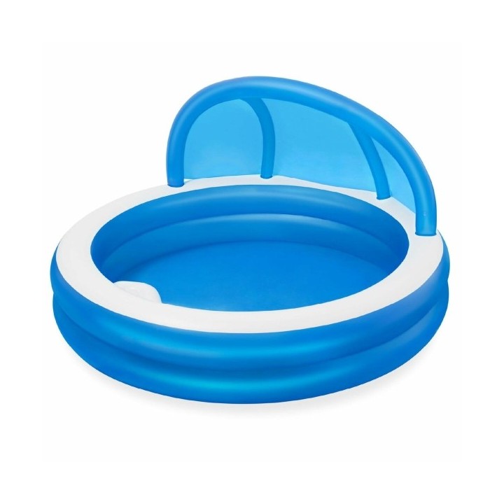 Bestway Piscine Gonflable 2 Chambres Parasol 241x241x140 cm +6 Ans Jardin 54337