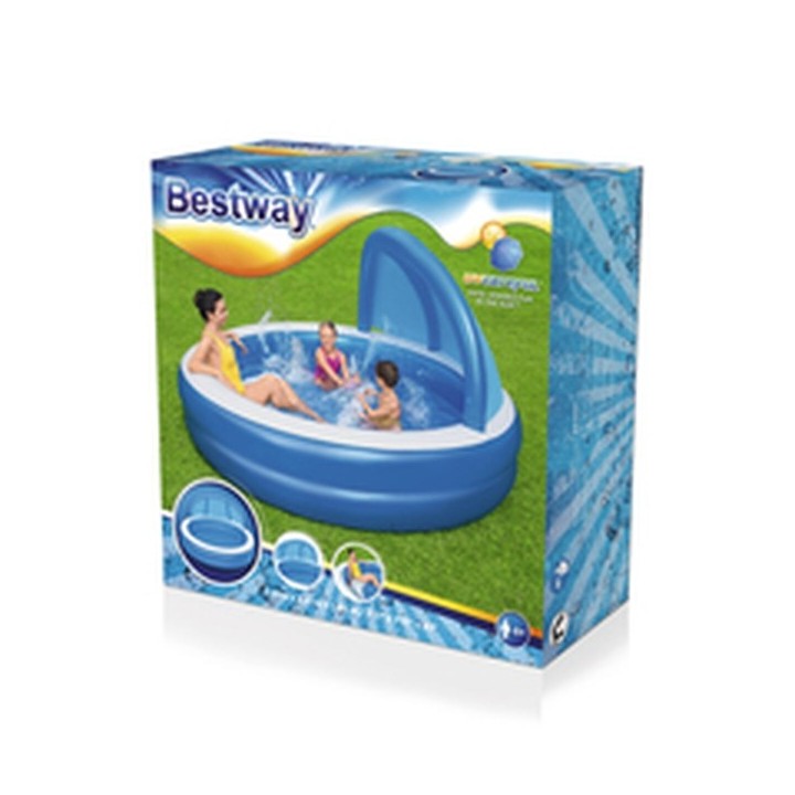 Bestway Piscine Gonflable 2 Chambres Parasol 241x241x140 cm +6 Ans Jardin 54337