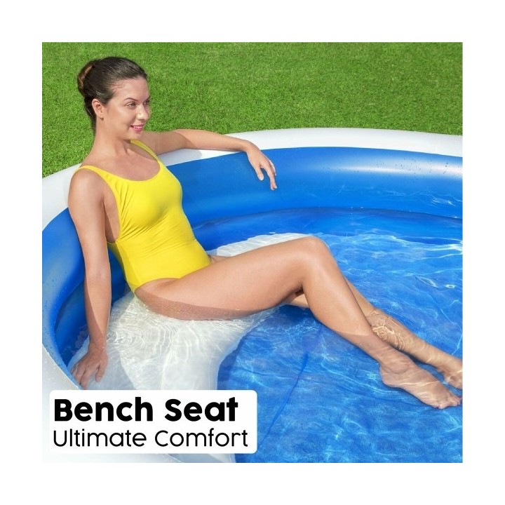 Bestway Piscine Gonflable 2 Chambres Parasol 241x241x140 cm +6 Ans Jardin 54337