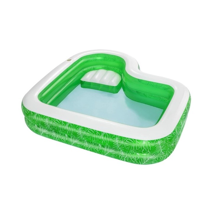Bestway Piscine Gonflable 2 Chambres Tropicale 231x231x51 cm +6 ans Jardin 54336