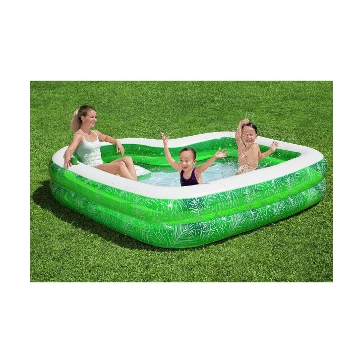 Bestway Piscine Gonflable 2 Chambres Tropicale 231x231x51 cm +6 ans Jardin 54336