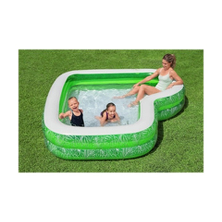 Bestway Piscine Gonflable 2 Chambres Tropicale 231x231x51 cm +6 ans Jardin 54336