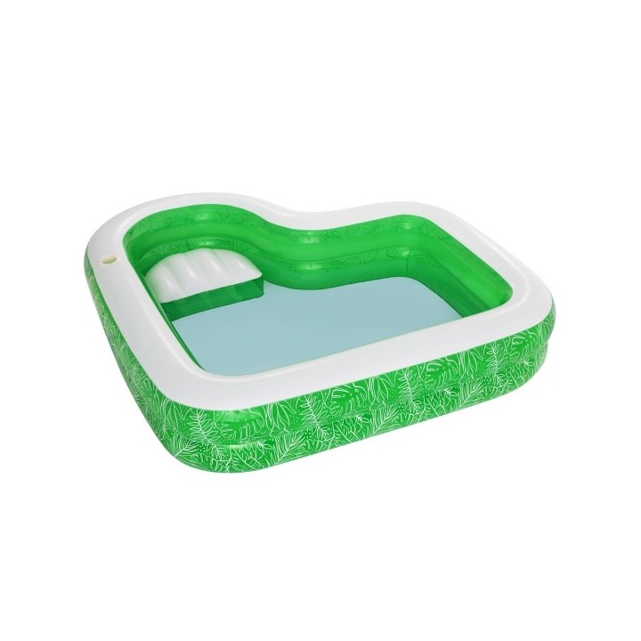 Bestway Piscine Gonflable 2 Chambres Tropicale 231x231x51 cm +6 ans Jardin 54336