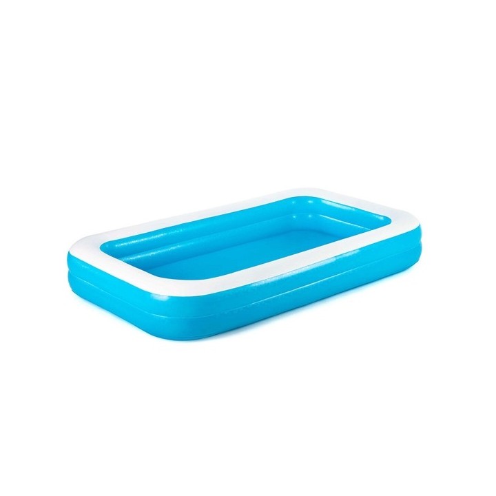 Bestway Piscine Gonflable 2 Chambres Rectangulaire 305x183x46 cm +3 Ans Jardin 54150