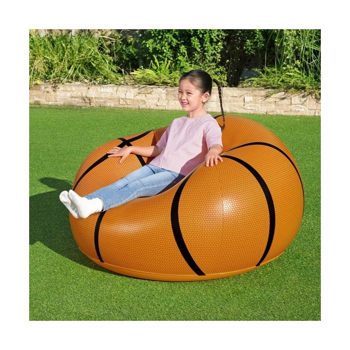 Bestway Fauteuil Gonflable Géant Basketball 114x112x66 cm +6 Ans Intérieur et Jardin 75103