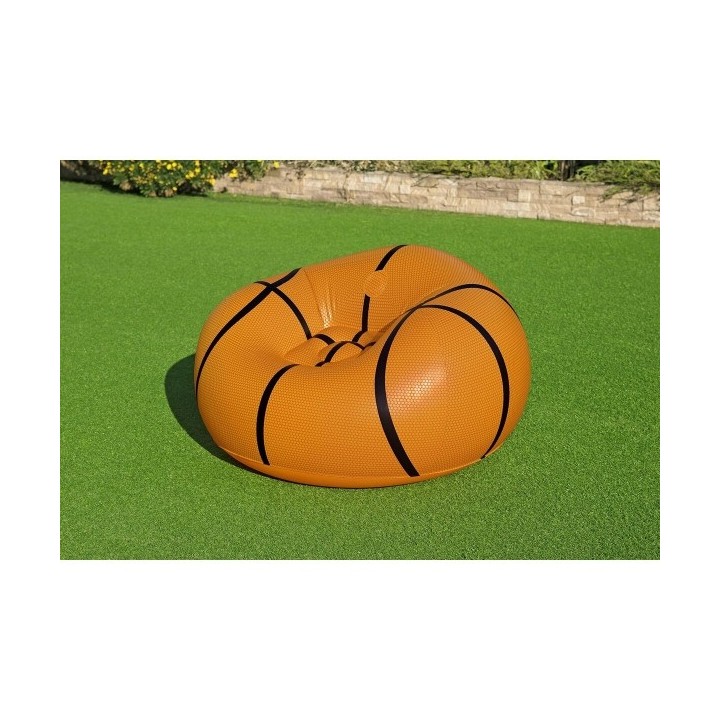 Bestway Fauteuil Gonflable Géant Basketball 114x112x66 cm +6 Ans Intérieur et Jardin 75103