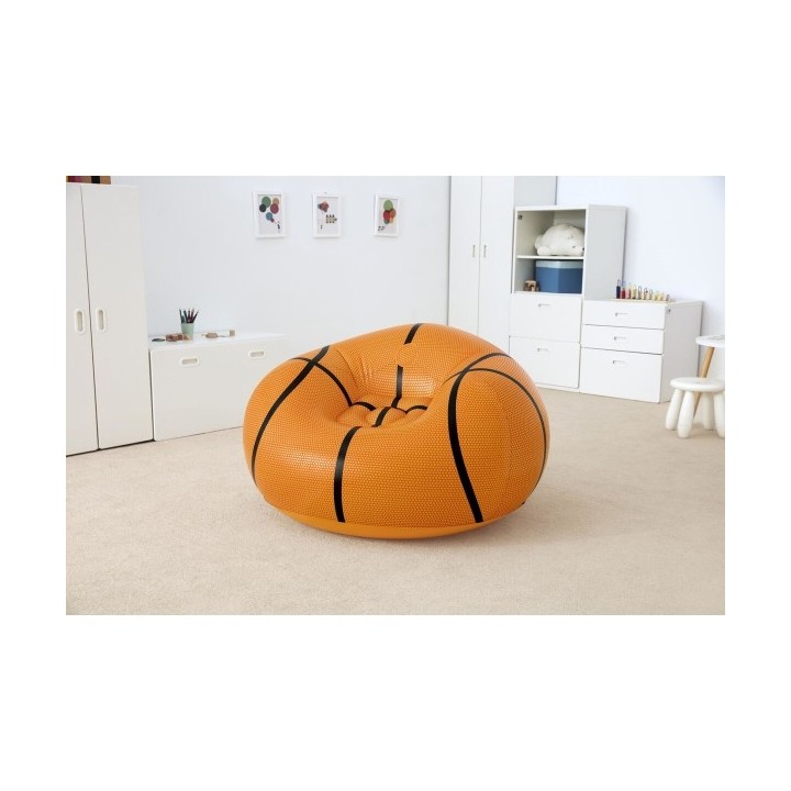 Bestway Fauteuil Gonflable Géant Basketball 114x112x66 cm +6 Ans Intérieur et Jardin 75103