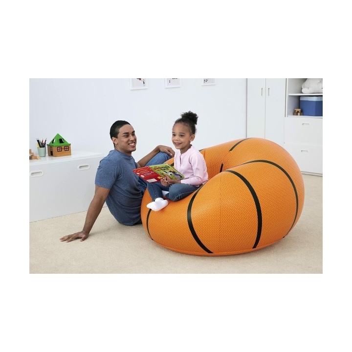 Bestway Fauteuil Gonflable Géant Basketball 114x112x66 cm +6 Ans Intérieur et Jardin 75103