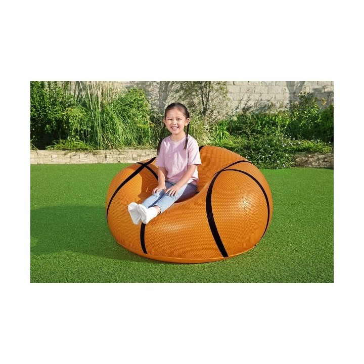 Bestway Fauteuil Gonflable Géant Basketball 114x112x66 cm +6 Ans Intérieur et Jardin 75103
