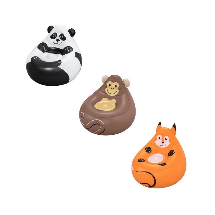 Bestway Fauteuil Gonflable Géant Animaux 72x72x64 cm +3 Ans Intérieur et Jardin 75116