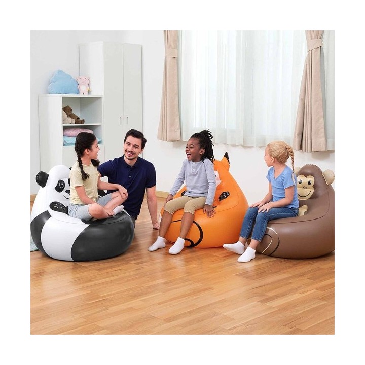 Bestway Fauteuil Gonflable Géant Animaux 72x72x64 cm +3 Ans Intérieur et Jardin 75116