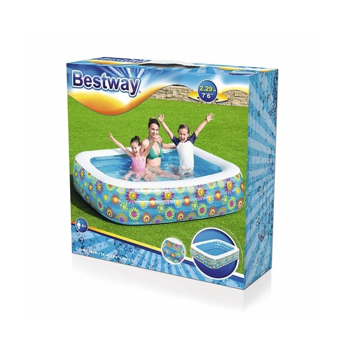 Bestway Piscine Gonflable 3 Chambres Floral 229x152x56 cm +6 Ans Jardin 54120