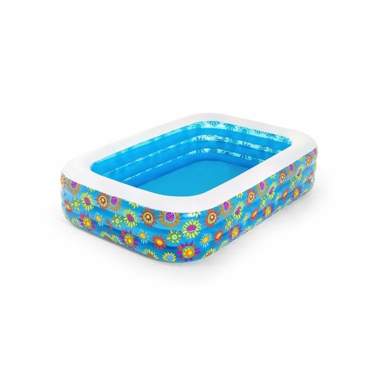 Bestway Piscine Gonflable 3 Chambres Floral 229x152x56 cm +6 Ans Jardin 54120