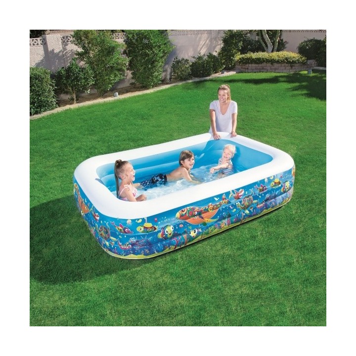 Bestway Piscine Gonflable 3 Chambres Floral 229x152x56 cm +6 Ans Jardin 54120