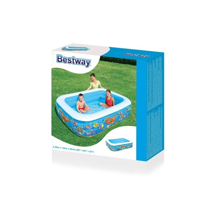 Bestway Piscine Gonflable 3 Chambres Floral 229x152x56 cm +6 Ans Jardin 54120