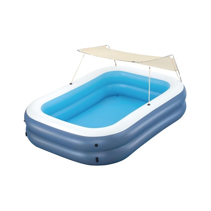 Bestway Piscine Gonflable 2 Chambres Rectangulaire avec Auvent 254x178x140 cm +6 Ans