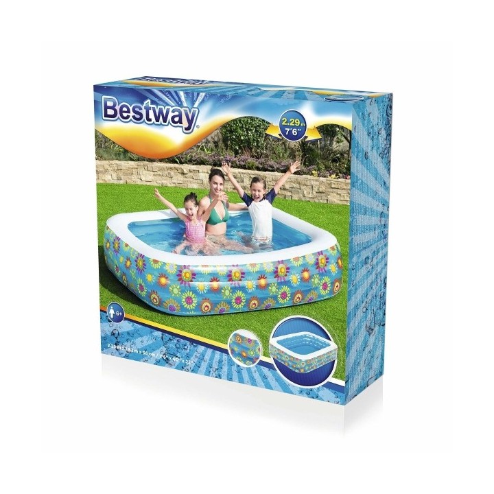 Bestway Piscine Gonflable 3 Chambres Florale 305x183x56 cm +6 Ans Jardin 54121