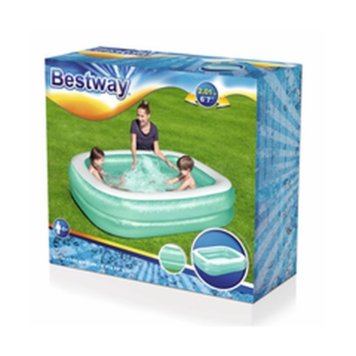Bestway Piscine Gonflable 2 Chambres Rectangulaire 201x150x51 cm +6 Ans Jardin 54005