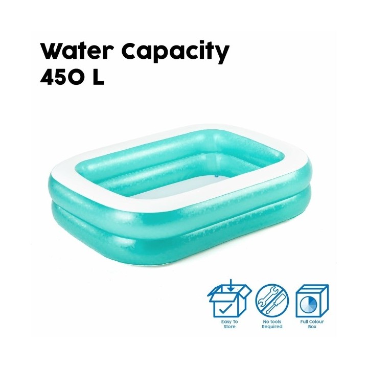 Bestway Piscine Gonflable 2 Chambres Rectangulaire 201x150x51 cm +6 Ans Jardin 54005