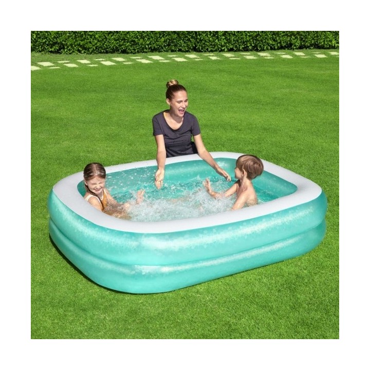 Bestway Piscine Gonflable 2 Chambres Rectangulaire 201x150x51 cm +6 Ans Jardin 54005