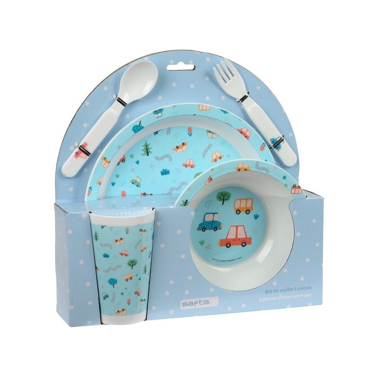 Set de vaisselle pour enfants Safta Coches Polyester 26 x 26 x 9 cm
