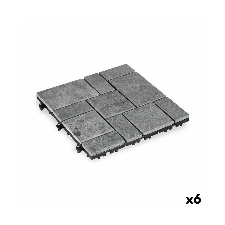 Carreau à emboîtement Ibergarden TTS11P GY Gris Pierre Plastique 30 x 2,8 x 30 cm (6 Unités)