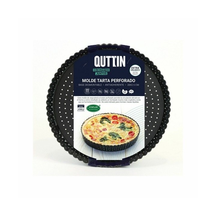 Moule à gâteaux Quttin 28 x 3 cm Perforé Démontable (12 Unités)