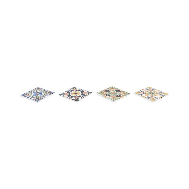 Dessous de verres DKD Home Decor Carrelage 4 Unités (10,8 x 10,8 x 0,7 cm)