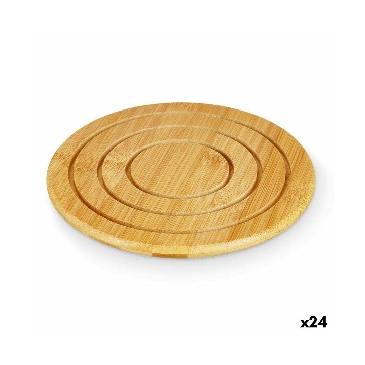 Dessous de plat Kinvara 897 Naturel Bambou Rond 19 x 1 x 19 cm (24 Unités)