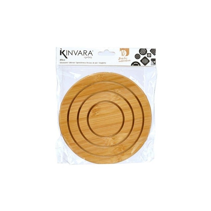 Dessous de plat Kinvara 897 Naturel Bambou Rond 19 x 1 x 19 cm (24 Unités)