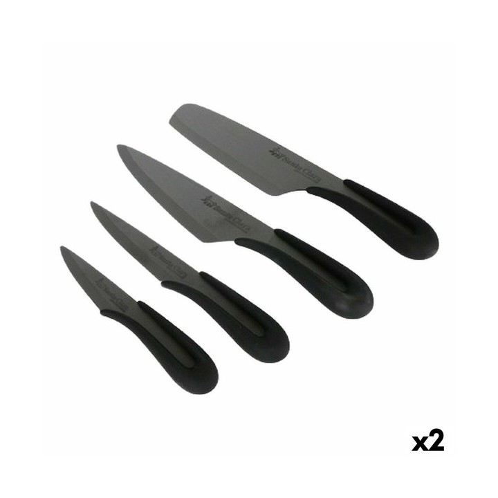 Ensemble de Couteaux Santa Clara Céramique 4 Pièces Noir 17 cm 17 (2 Unités)